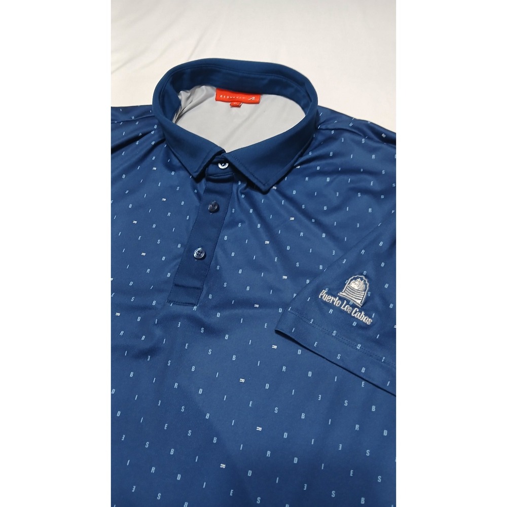 Redvanly Men's Letter All Over‎ Print Golf Performance Polo Size XL
